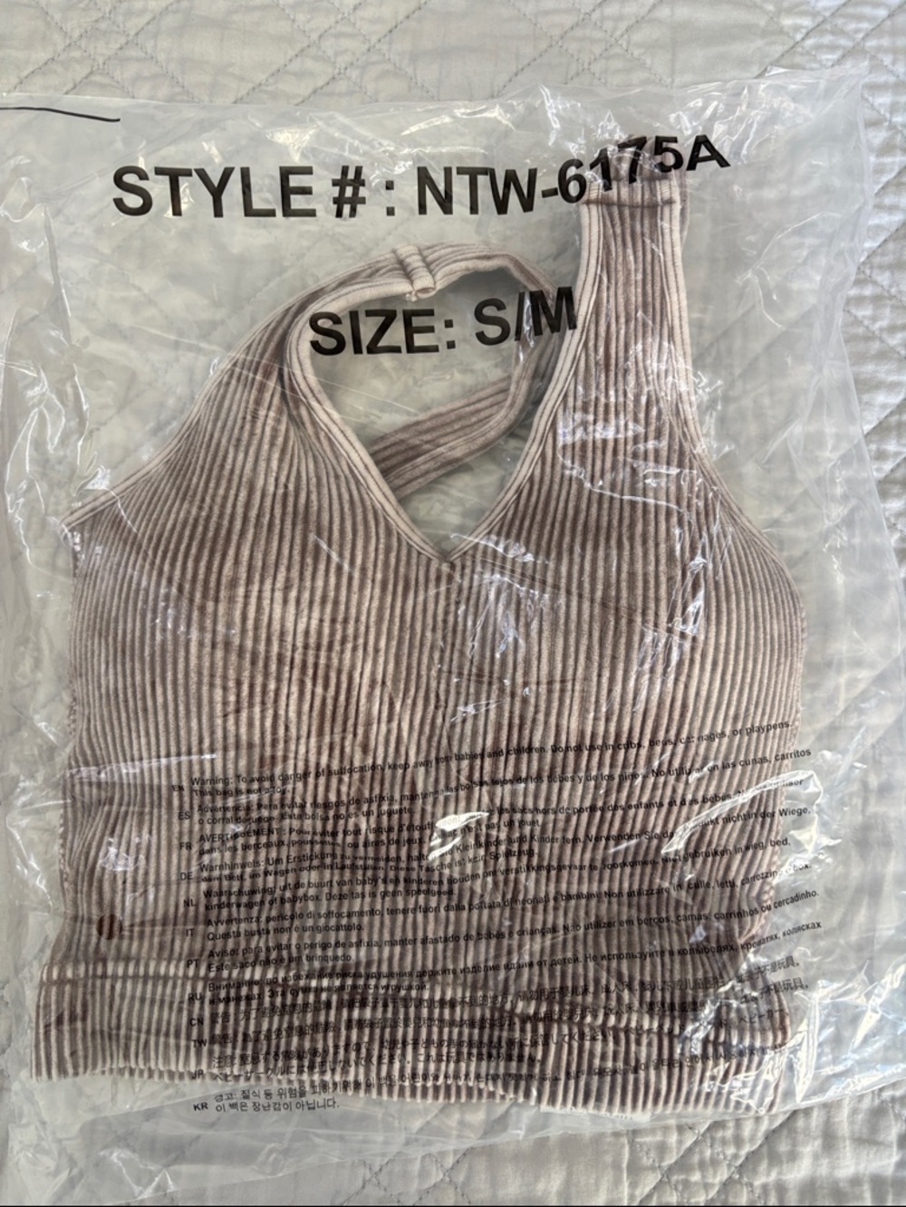 Zenana NWT Ribbed V-Neck Knit Tank Top - Taupe